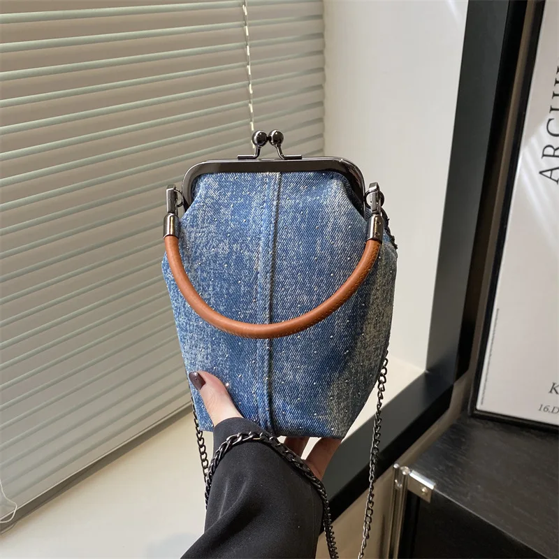 

Женская сумка в винтажном стиле, синяя, черная, коричневая, универсальная дизайнерская сумка на плечо из искусственной кожи, женские джинсовые кошельки, сумки через плечо