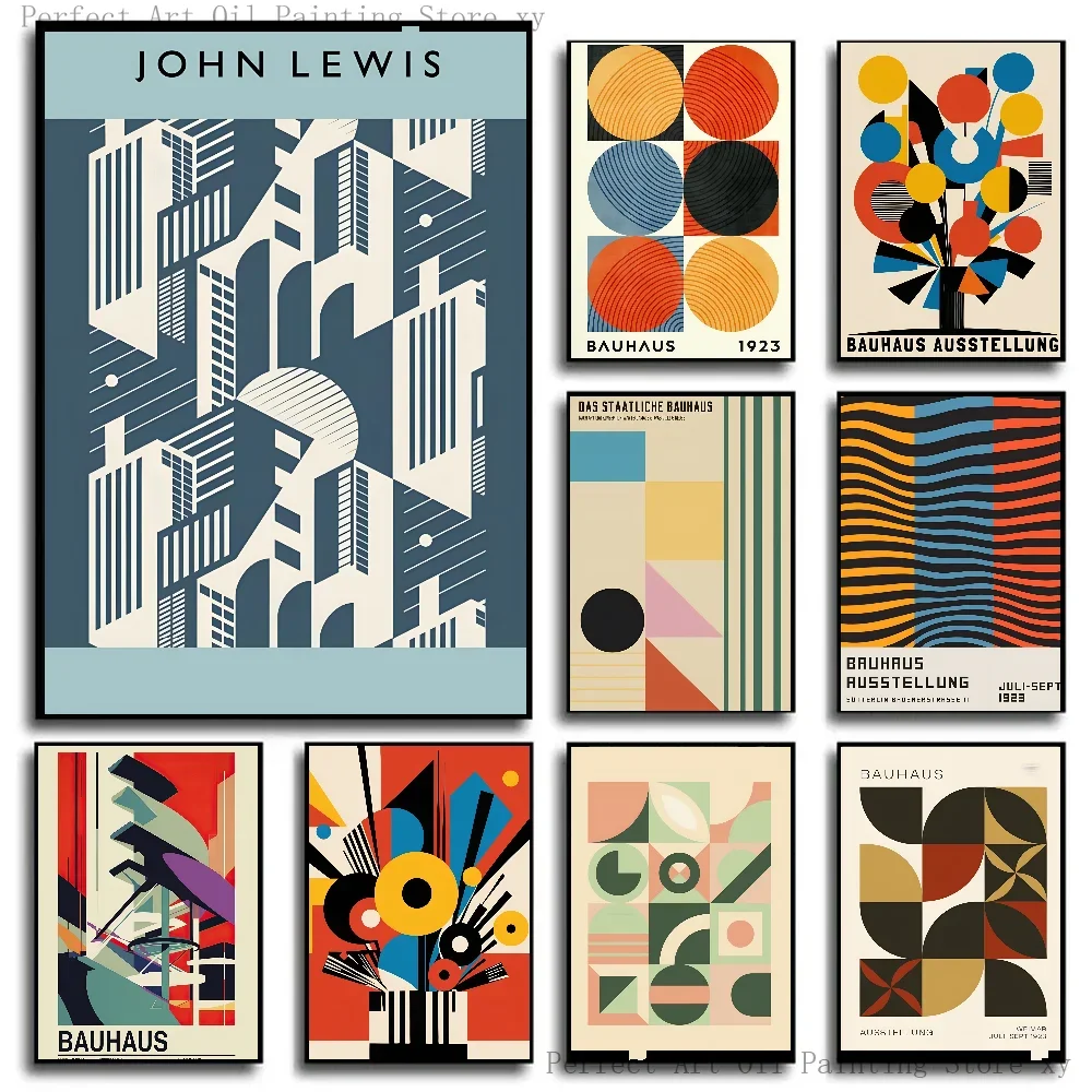 باوهاوس البساطة الحديثة هندسية ورقة طباعة غرفة المعيشة المنزلي غرفة نوم مدخل بار مقهى الفن اللوحة الديكور