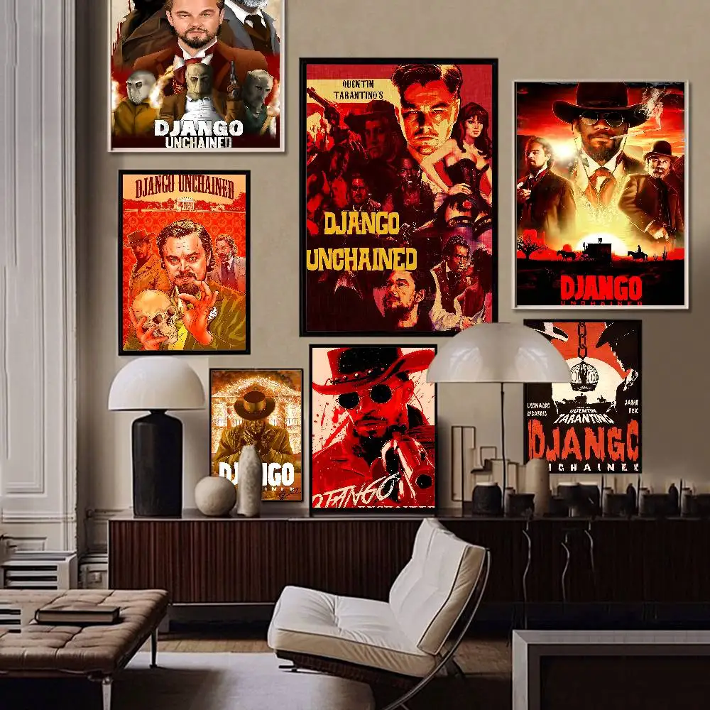 الفيلم الكلاسيكي D_Django U_Unchained Whitepaper ملصق HD جودة ملصق جدار الفن اللوحة غرفة الدراسة جدار ديكور #1