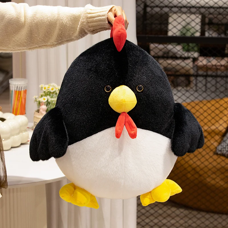 25-55CM New Cock Plush Toy Stuffed Fluffy Lifelike Animals Rooster Soft Doll Chick Pillow Birthday Gifts