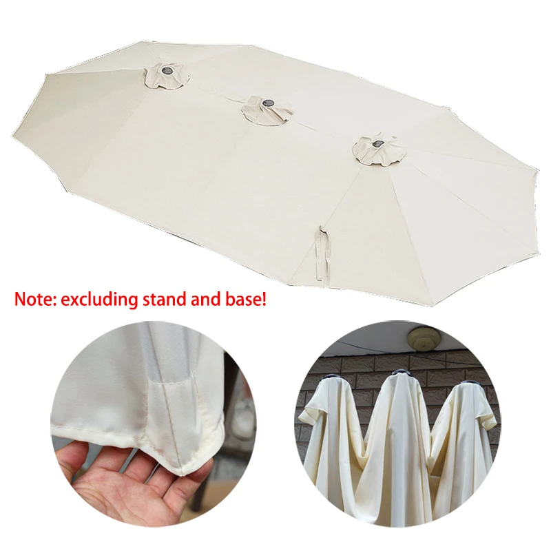 Three-headed Umbrella Cloth Replacement Outdoor Twin Parasol Replaceable Cloth Big Size Sunshade Umbrella Cloth No Support