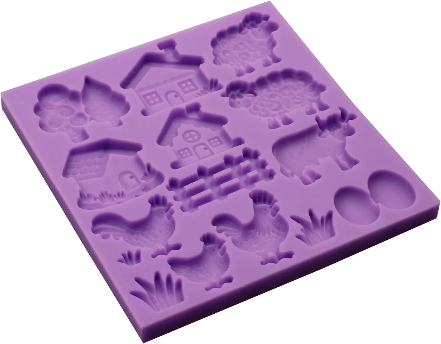 

Farm Animal Silicone Mold Lovely Cow Sheep Chicken Fondant Mold for House Design Cake Decorating Tool Biscuit Cookies Chocolate