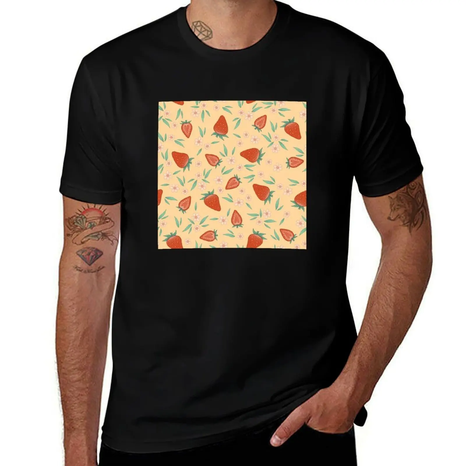 

Strawberry - Fruity Repeating Pattern T-Shirt blue archive new edition t shirts for men graphic