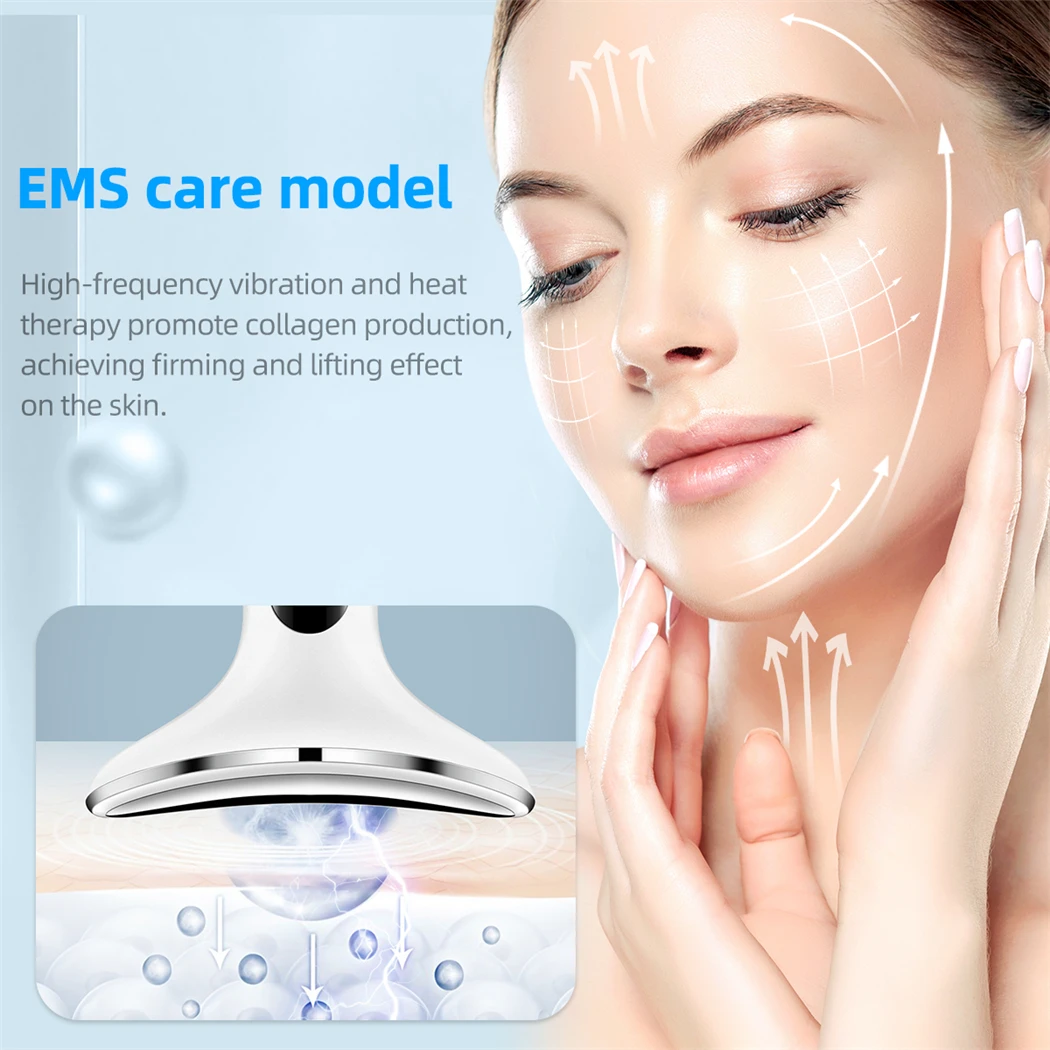 CkeyiN-EMS Face Lifting Machine, 4 Cores, Dispositivo de Beleza Pescoço, Removedor De Queixo Duplo, LED, Anti Rugas, Apertamento Da Pele, Massageador Facial