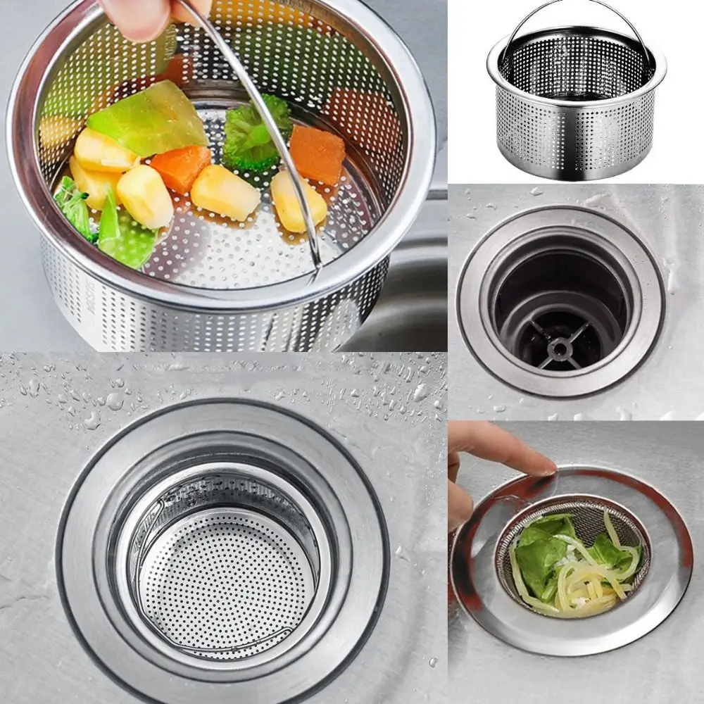Clean Stainless Sink Drain Colander No Clogging Colander Drain Filter Leftover Protective Sink Drain Filter Kitchen Supplies