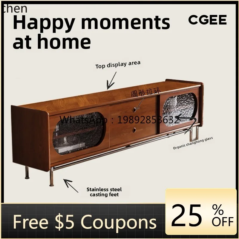 

solid wood living room TV cabinet against the wall storage cabinet