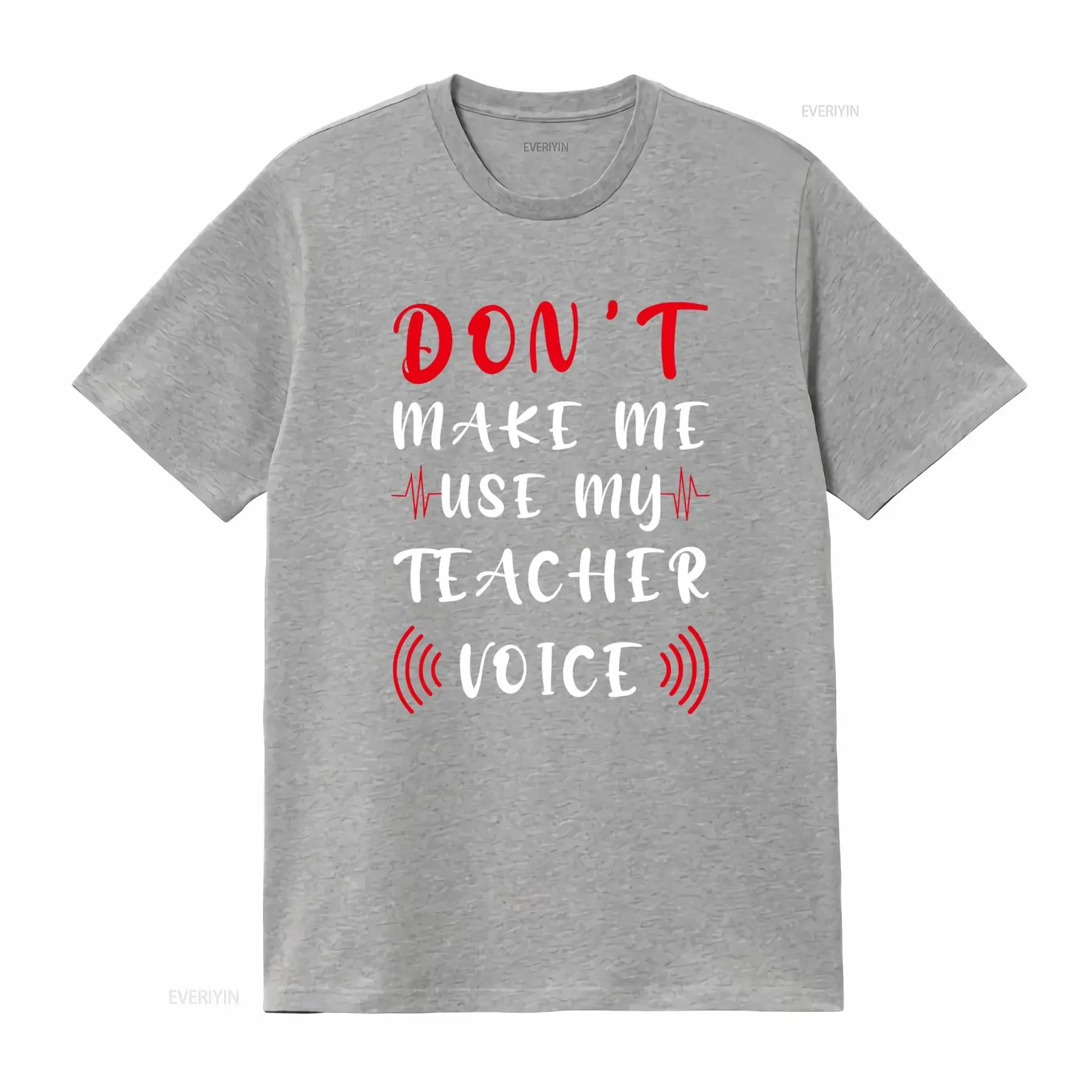 Don'T Make Me Use My Teacher Voice T Shirt Funny Educator Design in Red and Black vintage Washed Casual Top For Everyday Wear view 3