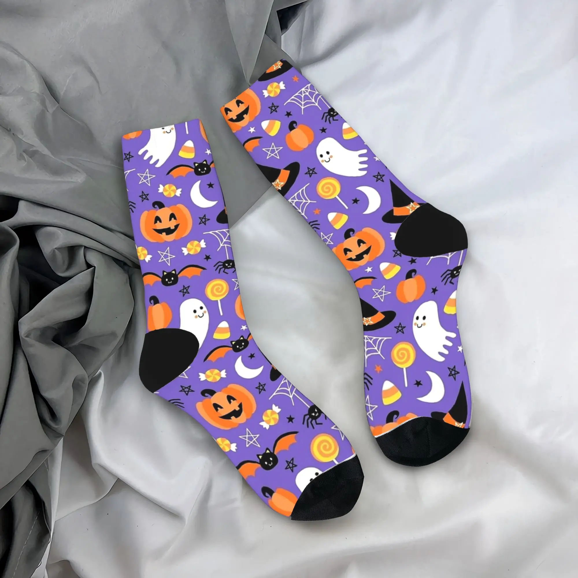 

Мужские носки унисекс, жуткие призраки, милые чулки на Хэллоуин, противоскользящие дышащие носки, осенние модные носки для скалолазания на заказ