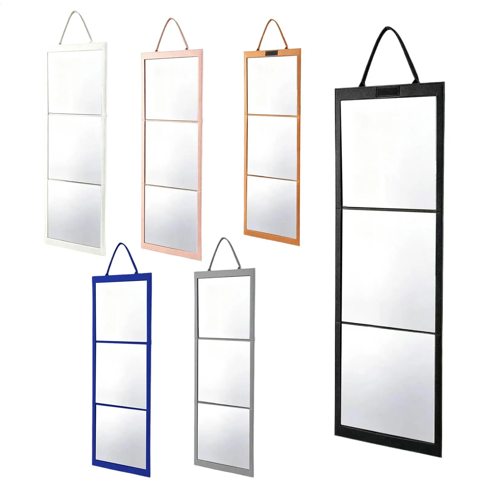 Foldable Full Length Mirror 108x28cm Hangable Acrylic Wall Mirror No Drill For Door Bedroom Closet Portable Large Looking Glass
