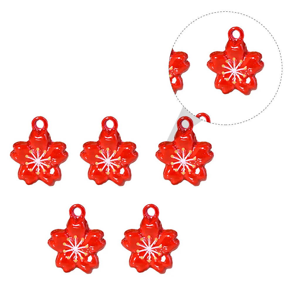 

5 PCS Pet Bell Cherry Blossom Shape Necklaces Collar Accessories Decoration Mini Bells Supplies Small Pendant