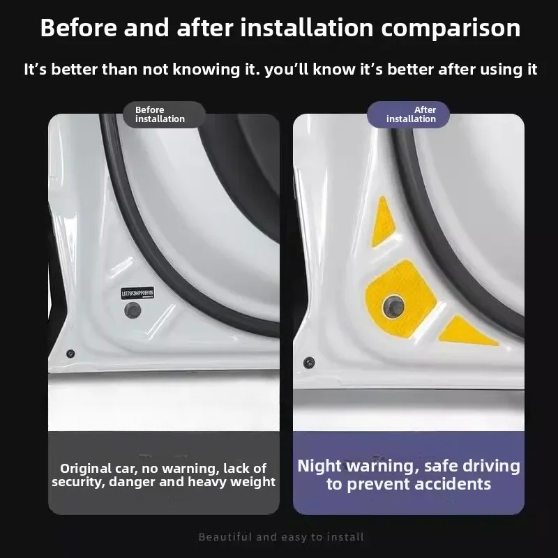 ل Polestar 4 10 قطعة/المجموعة باب السيارة ملصقات عاكسة تحذير السلامة باب السيارة مفتوحة مضيئة عاكسة ملصقات الزخرفية نصائح #2