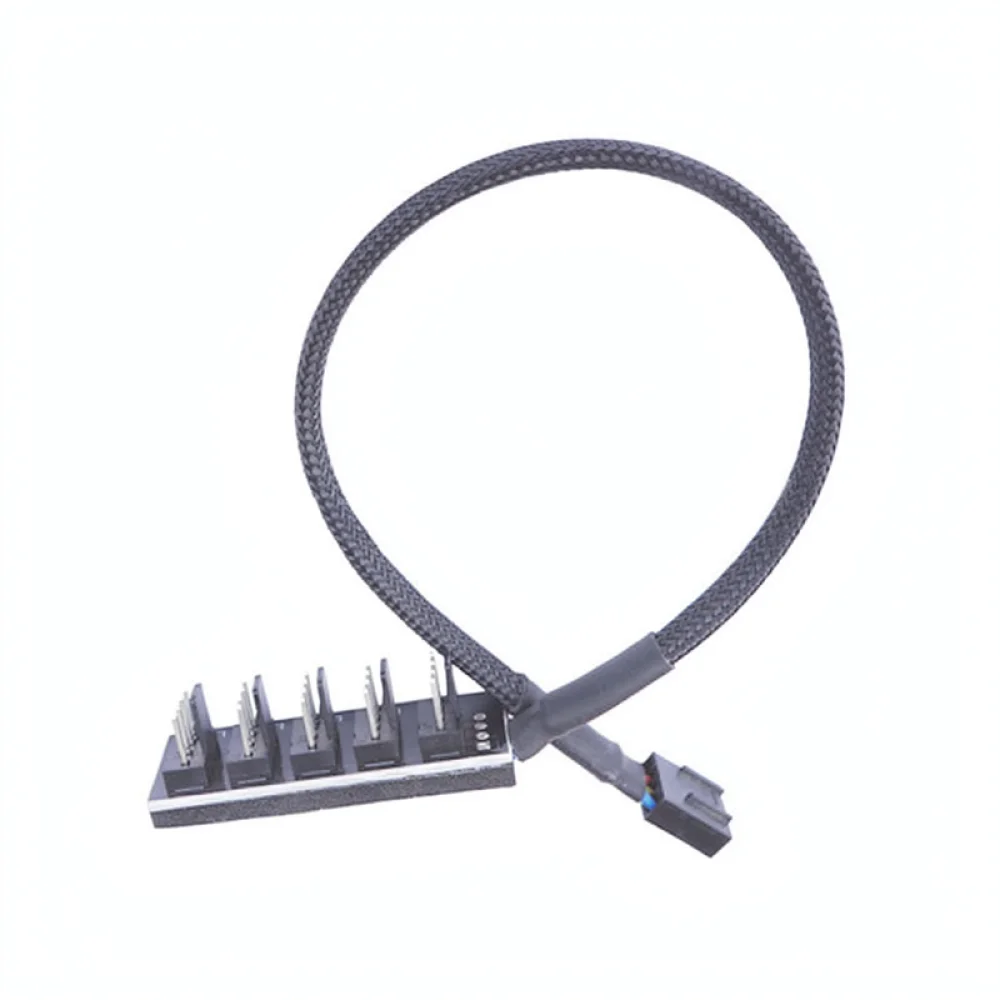 PWM Cooling Fan Hub Splitter Adapter For Chuanfu PC Case 4 Pin Extension Cord Computer Internal Radiator Wire Accessory