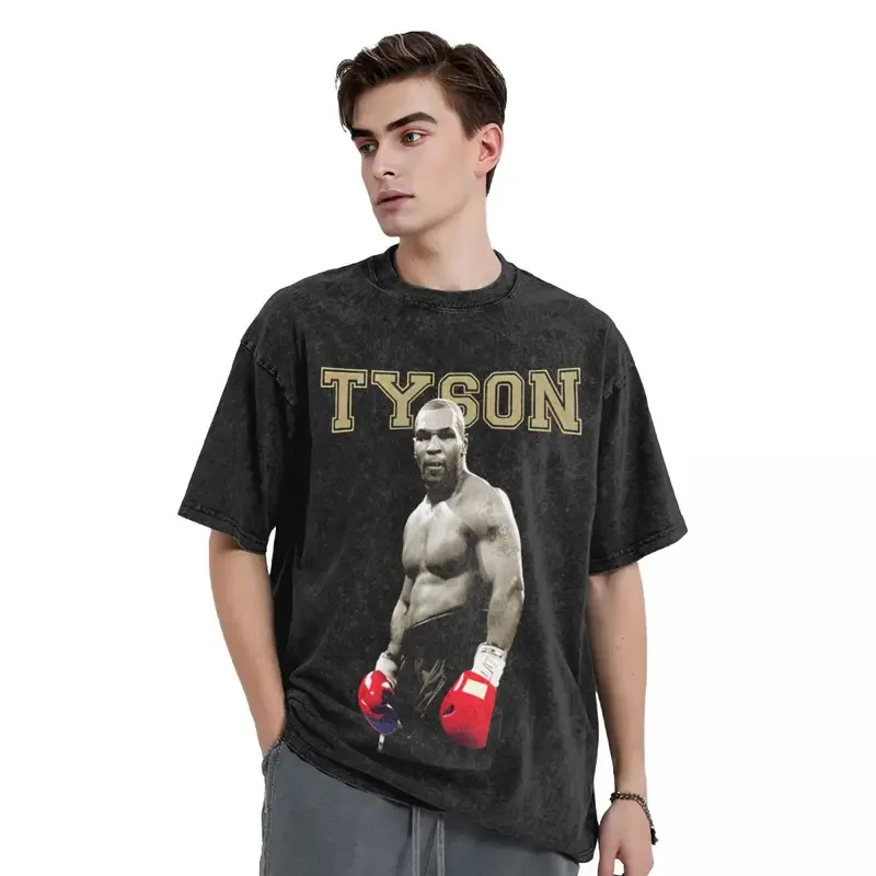 Washed T Shirts Mike Tyson Boxer Hip Hop Vintage T-Shirt Oversize Boxing Gym Streetwear Summer Tops Tops Tees Men Women