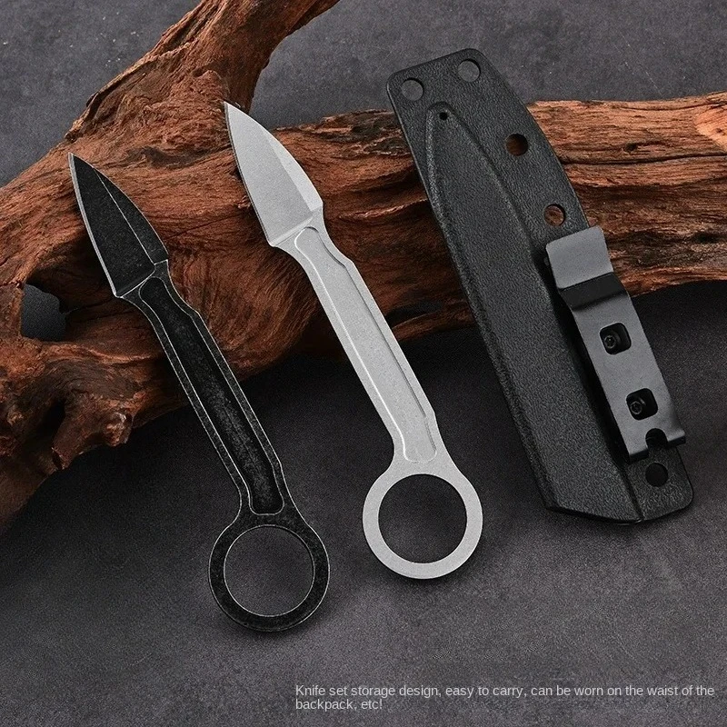 

2026 New Outdoor small straight knife, high hardness survival knife, camping EDC portable,utility knife +K sheath Pocket knife