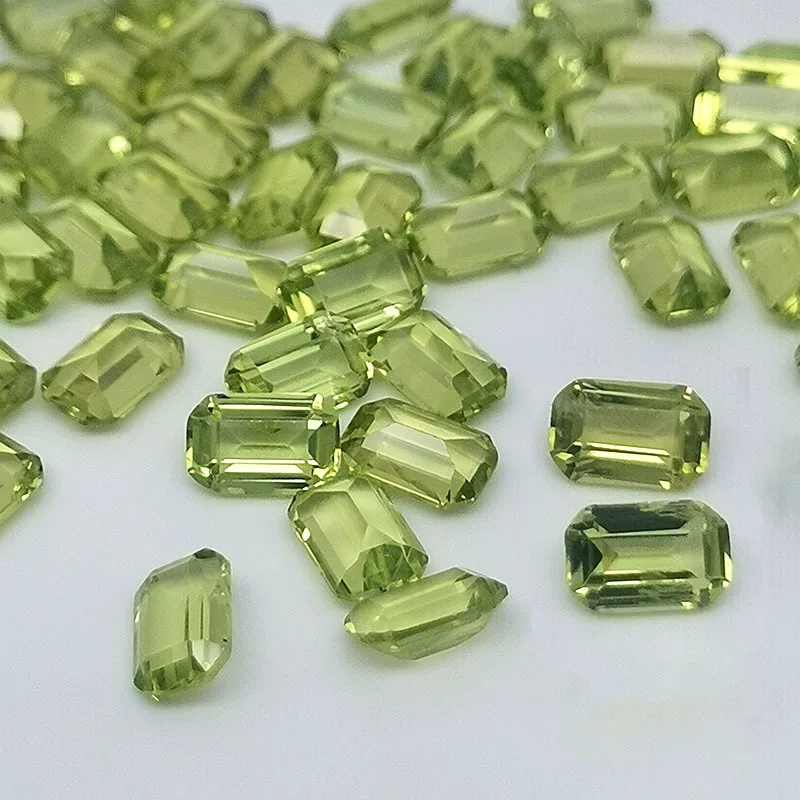 

50 шт./лот 3*5-5*7 мм Лидер продаж зеленый натуральный перидот восьмиугольный драгоценный камень ювелирные аксессуары