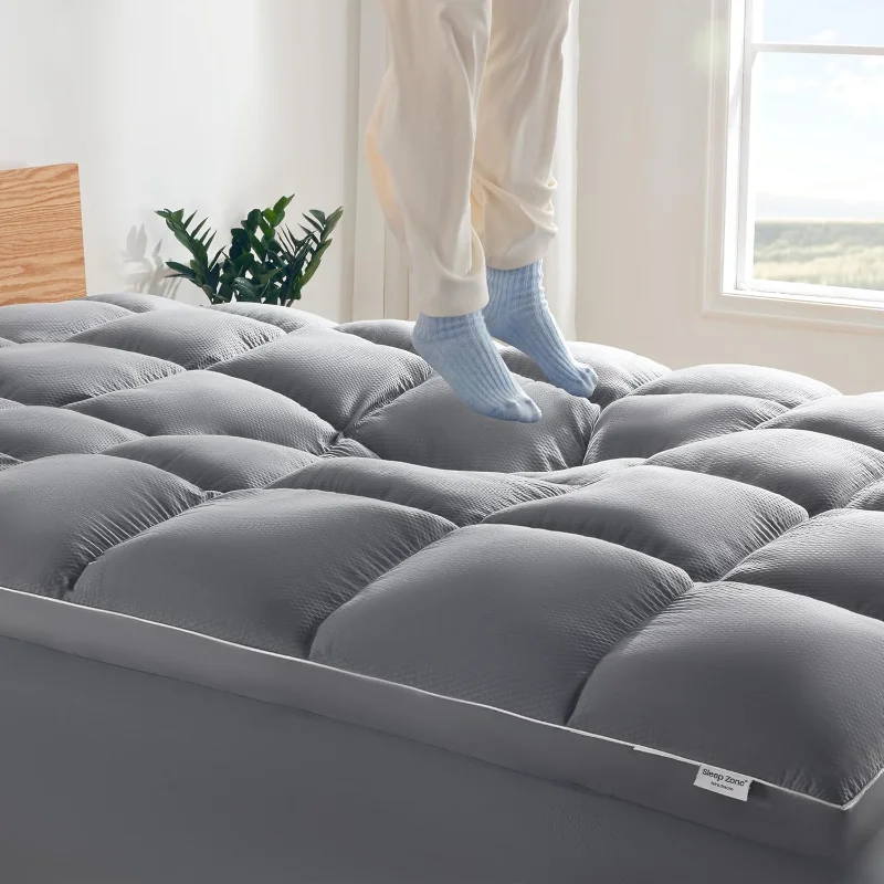 

Топпер для матраса King Size, очень толстый наматрасник для боли в спине, плюшевый и поддерживающий наматрасник, глубокие карманы