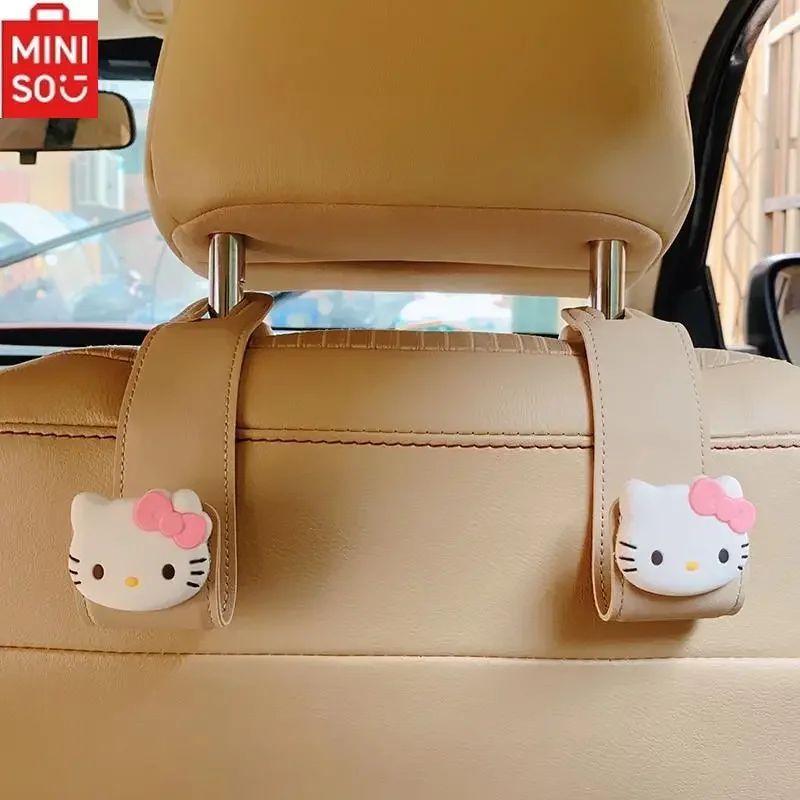 

MINISO Sanrio HelloKitty Kuromi Car Seat Back Hook Cartoon Disney Mickey Minnie Storage Hook Car Interior Decoration Supplies