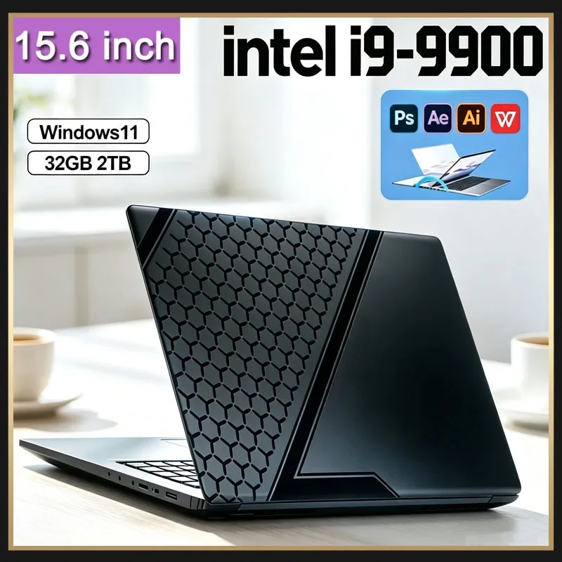 Intel Core I9 9900 2026 NEW 15.6 Inch Laptop 32GB RAM 2TB SSD Windows 11 Ultra Slim Gaming PC Gamer Office Notebook 1920x1080 HD
