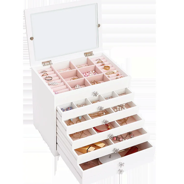 

Wood, drawer, jewelry storage box, European style