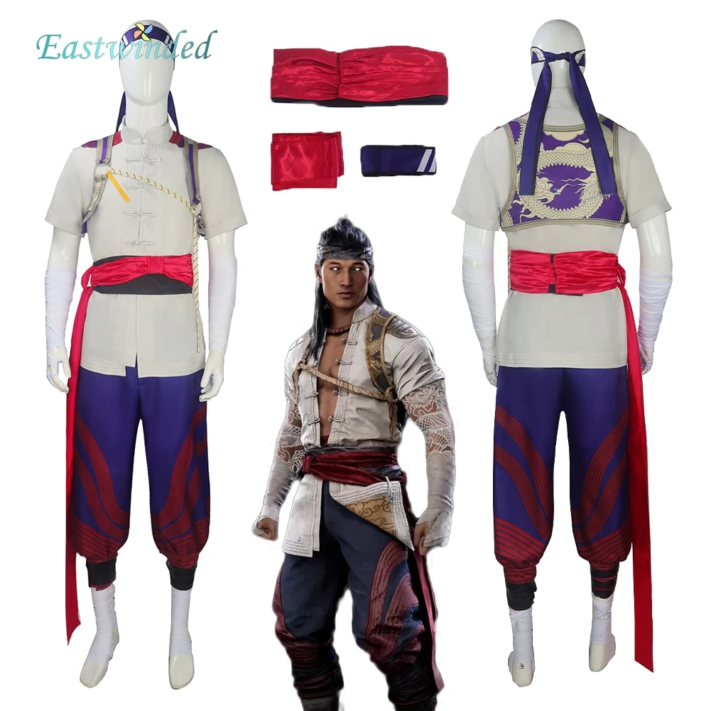 

Game Mortal Kombat 2 Fire God Liu Kang Cosplay Costume Hairband Outfits Clothes Uniform Adult Male Disguise Halloween Carnival