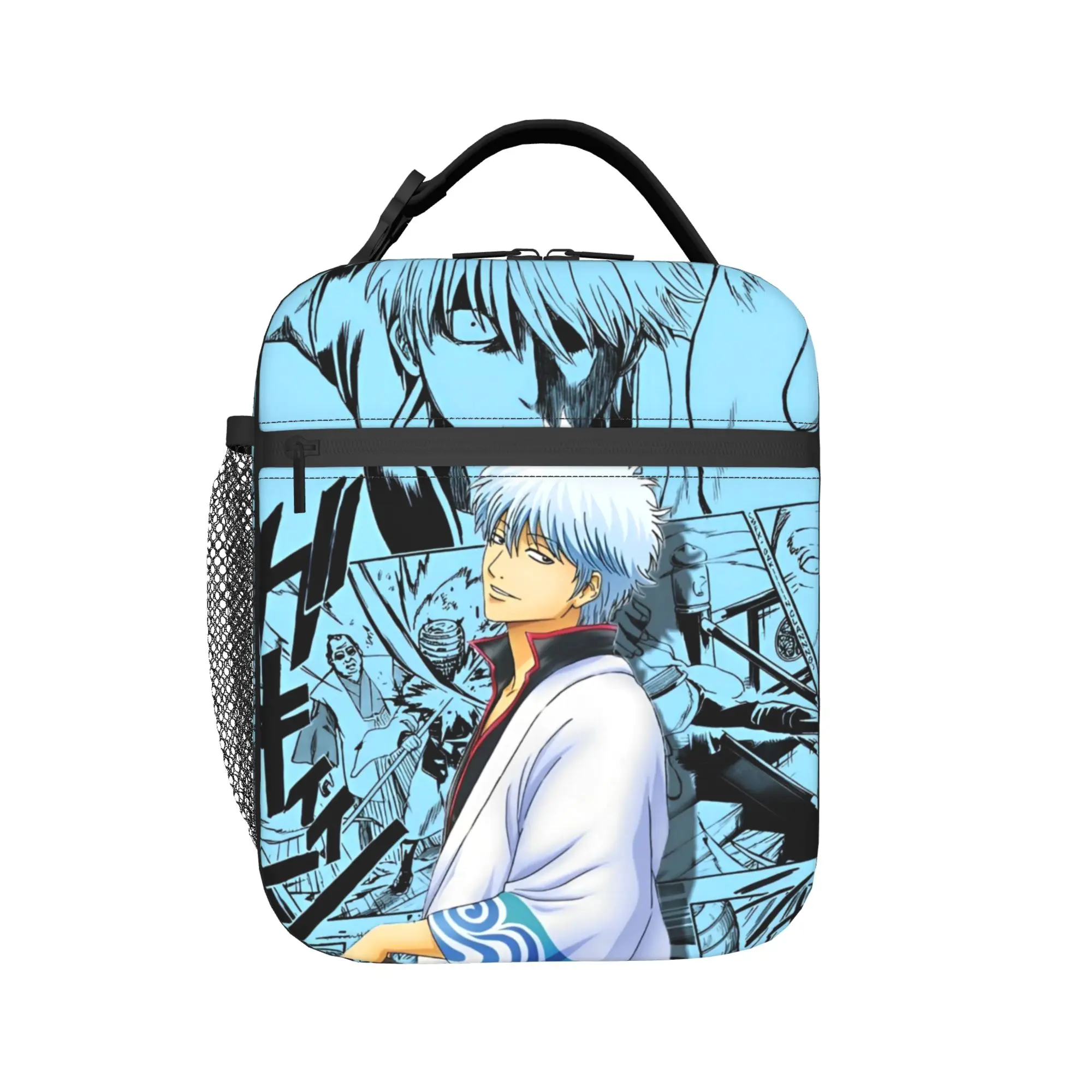 Gintama Fiction Isolierte Lunchtaschen, Thermotasche, wiederverwendbar, Essensbehälter, tragbare Lunchbox, Bento-Tasche