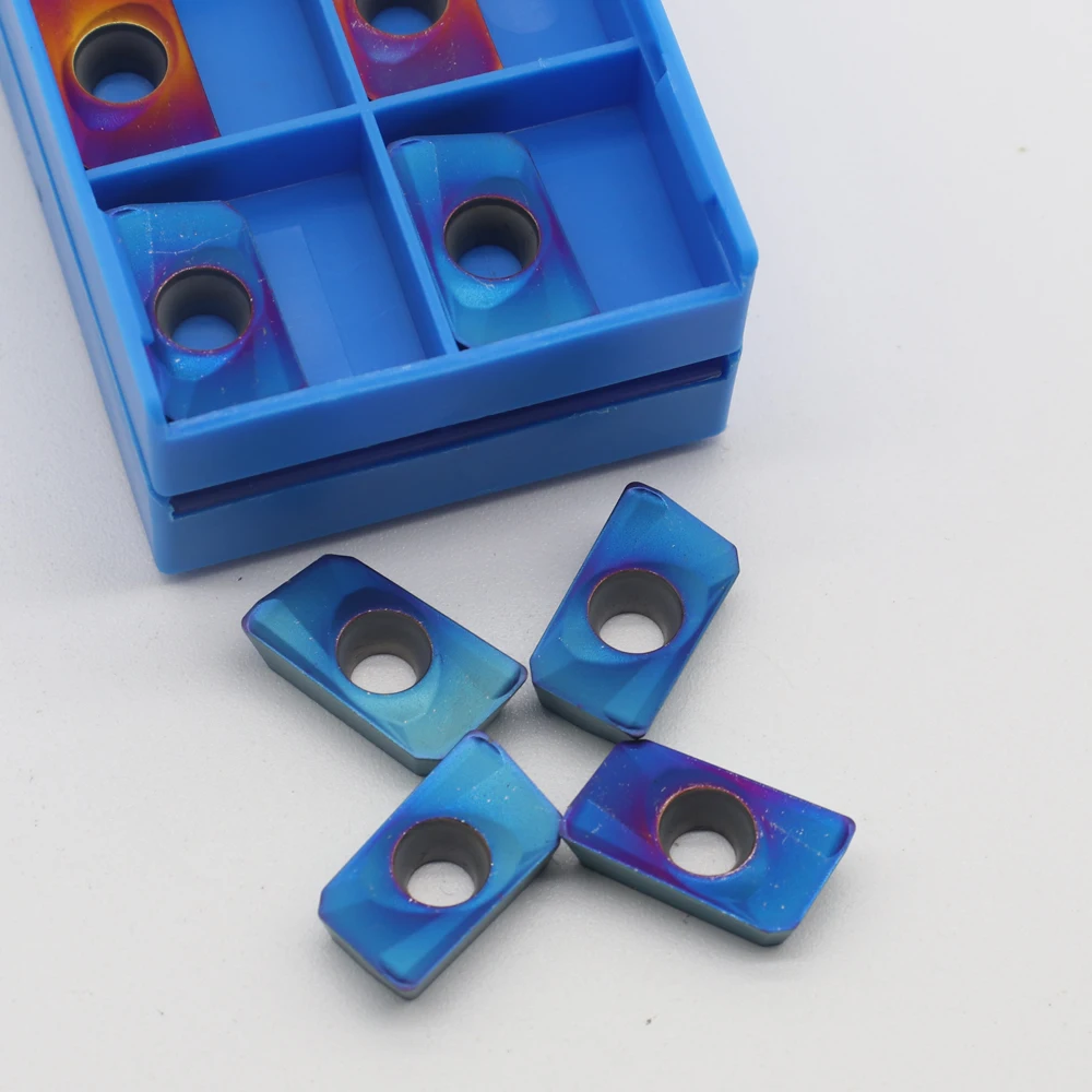 10Pcs  APMT1604-H2 Colorful Blue Purple Milling Carbide Insert Lathe Parts Tool  Milling Tool  CNC Lathe APMT Turning Blade