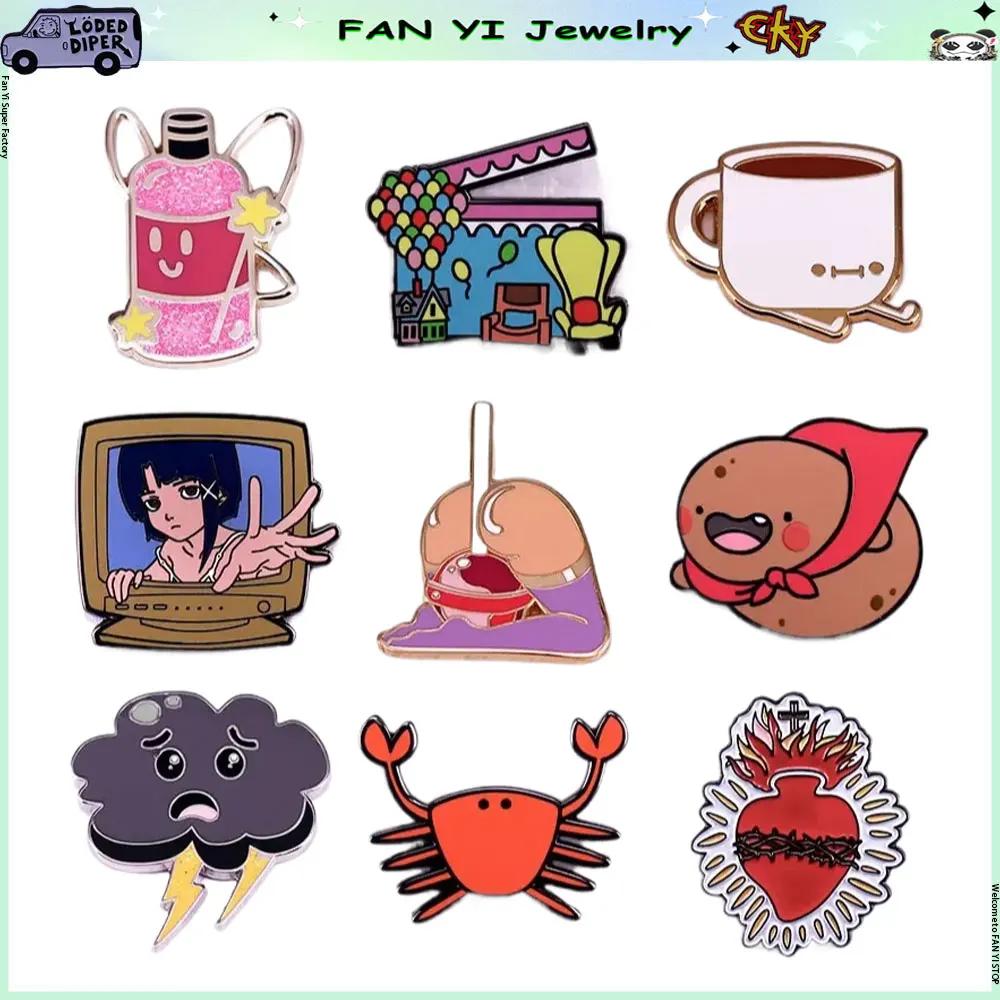 

Science Fiction Suspense Animated Character Pins Metal Enamel Brooch Cute Cartoon Animal Lapel Badge Children Fashion Pin Gifts