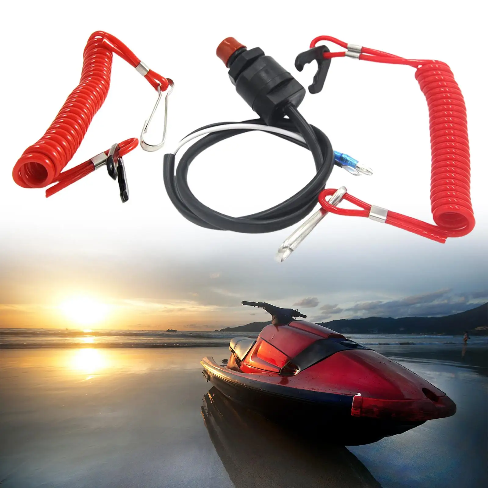 Boat Engine Motor Lanyard Kill Urgent Stop Switch Easy Installation Outboard Engine Ignition Emergency Kill Assy for Yamaha