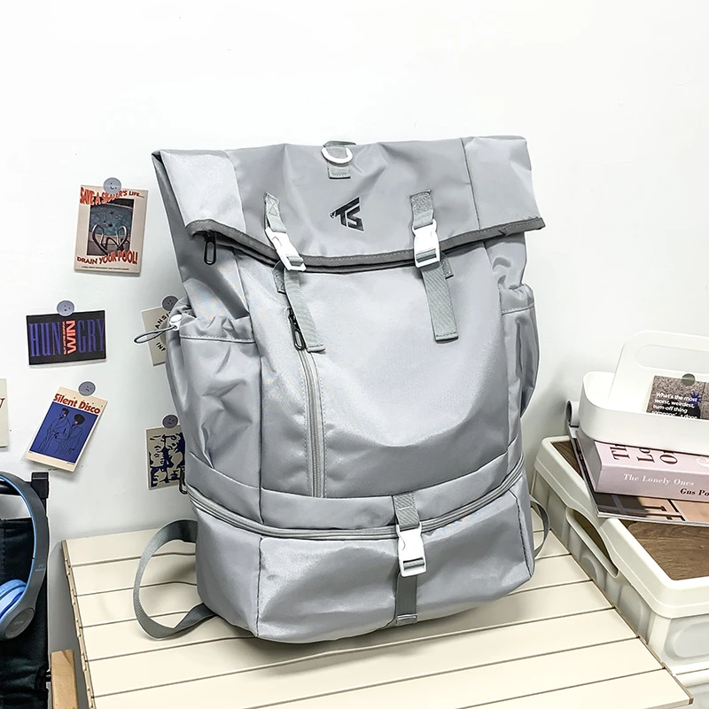 Men\'s Korean Style Backpack Fashion College School Backpacks 15.6 Inch Laptop Back Pack Oxford Multi-functional Shoulder Bag