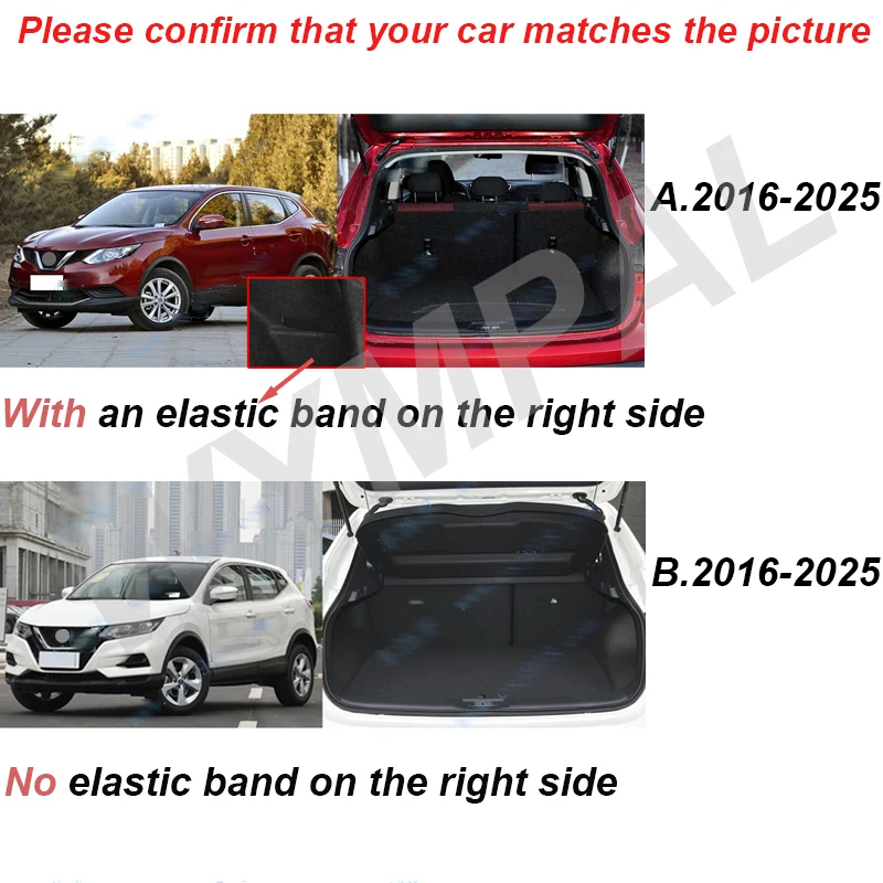 

For Nissan Qashqai 2025 2024 2023 2022 2021 2020 2019 2018 2017 2016 Car Trunk Mat Car Accessories Auto Interior Decoration