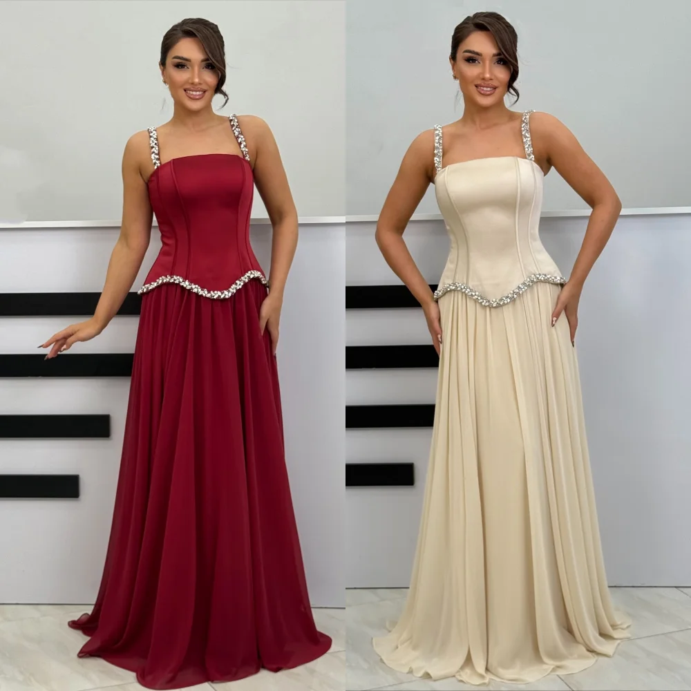 

Customized Women Evening Dress With Rhinestone Bespoke Occasion A-line Long Dresses Elegant Party Wedding Prom Glitter