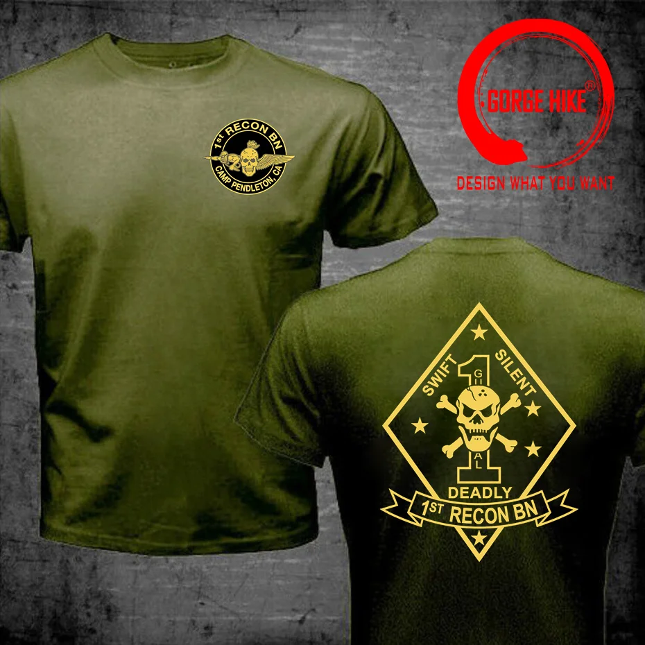 Camp Pendleton, CA . US Marine Corps 1st Recon T Shirt Men Fashion Casual T-Shirt Stylish Clothes Trendy Clothing Tops Tee Shirt