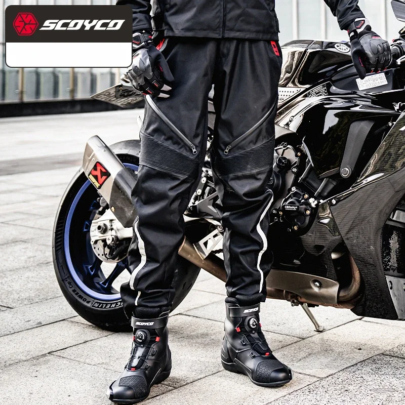 SCOYCO Motorcycle Racing Pants Autumn and Winter Warm Waterproof Windproof Motorcycle Pants for Men Scratch and Wear Resistance