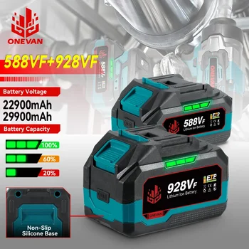 Lithium Battery 928VF 29900mAh Rechargeable 588VF 22900mAh Capacity Indicator Electric Wrench Power Tool For Makita 18V Battery