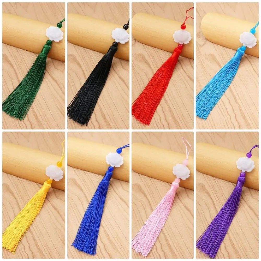 

1Pcs Ancient Chinese Style Knot Jade Beads Tassel Fan Falling Ornaments Hanfu Decorative Silk Tassels Lotus Tassels