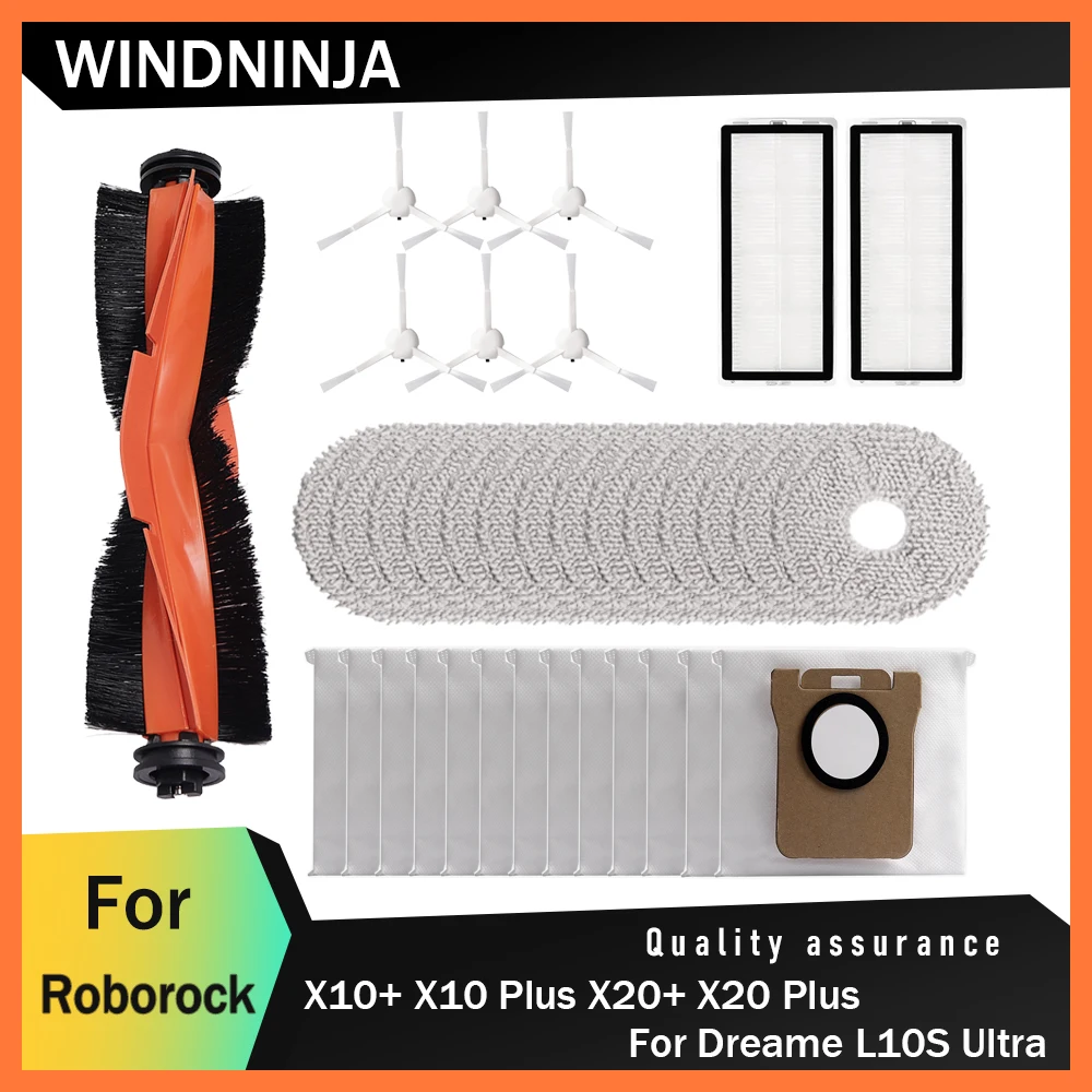 Hepa Filter Mop Cloths Main Side Brush Parts for Xiaomi X10+ X10 Plus X20+ X20 Plus Robot Vacuum For Dreame L10S Ultra Accessory