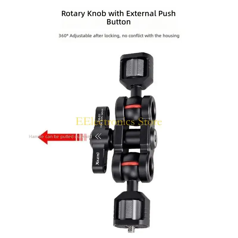B03C Portable Aluminum Alloys Magics Arm, Double Ball Head Camera Mount for Monitor LED Light Microphones, Articulating Support