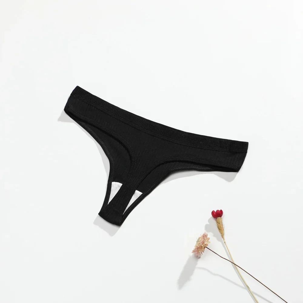 1/2PCS G-string Panties Cotton Women's Underwear Sexy Panties Female Underpants Thong Solid Color Pantys Lingerie image 6