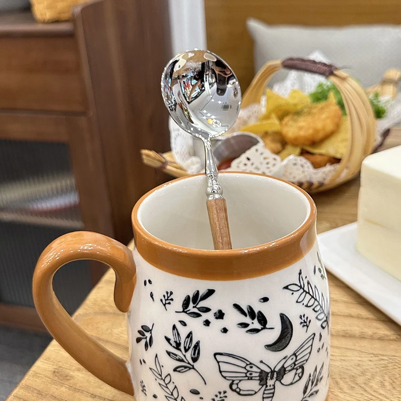 1 قطعة الفولاذ المقاوم للصدأ ملعقة مستديرة مع مقبض طويل ملعقة شوربة ملعقة الحلوى/ الحلويات أدوات المائدة الهدايا أدوات المطبخ