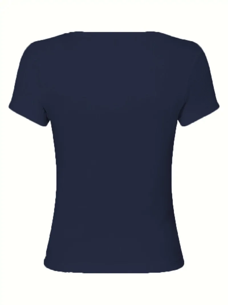 Cross-border European and American elegant women's clothing, featuring button-down solid color short-sleeved casual top
