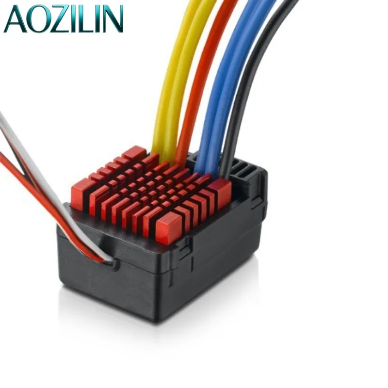 AOZILIN 880 Brushed ESC 80A Waterproof Forward‑Reverse RC Car Electronic Speed Controller Built‑in 6V 4A BEC Output