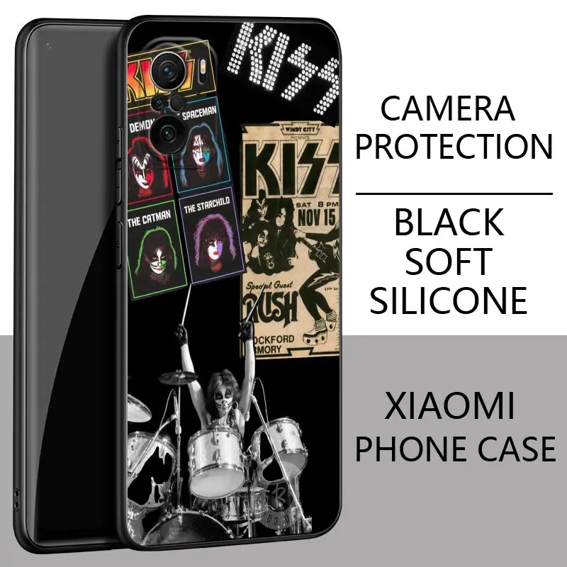 Kiss Rock Band KissBand Poco F6 Pro Fundas For Xiaomi Poco X3 NFC X6 X4 X5 5G M4 M5 M6 F3 F4 F5 14 13T Pro Phone Case Back Cover