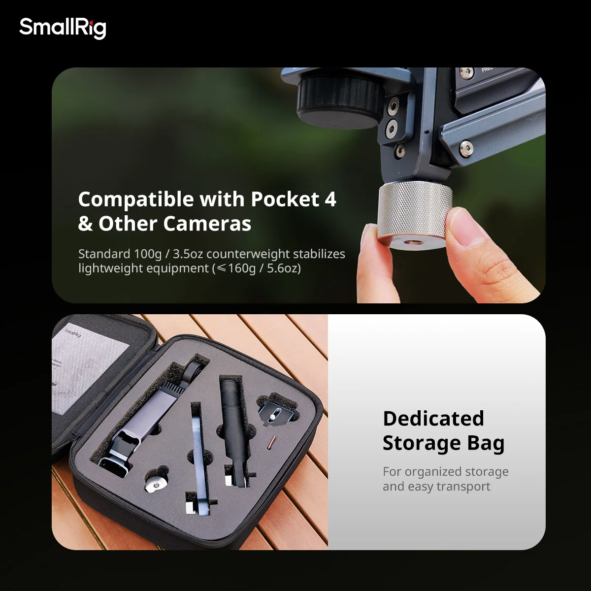 SmallRig Handgehaltener Stoßdämpfer für DJI Osmo Pocket 3/4, für GoPro HERO13, für Insta360 X5/4/3 Hydraulisches Dämpfungssystem – Detail 14