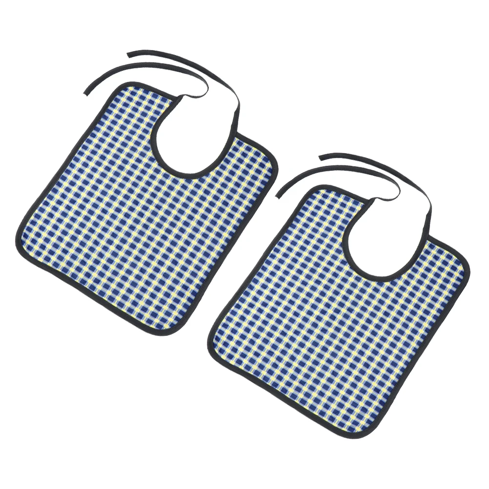 

2Pcs Elderly Bibs Cotton Blend Washable Adjustable Water Absorbent Adult Bibs Saliva Towels Reusable Comfortable Practical