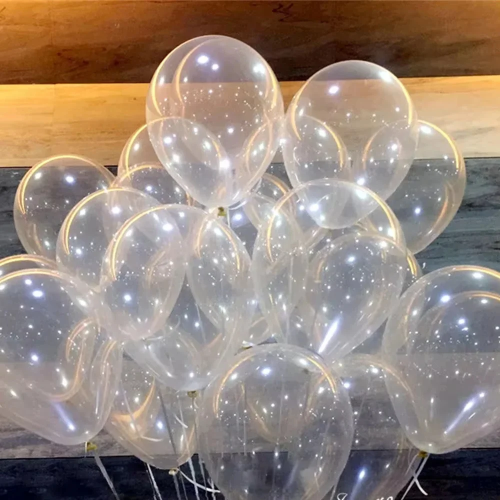 Globos transparentes de todos los tamaños, globos de látex transparentes, globos de helio, suministros para fiestas de boda, decoración para fiestas de cumpleaños, decoración con globos DIY