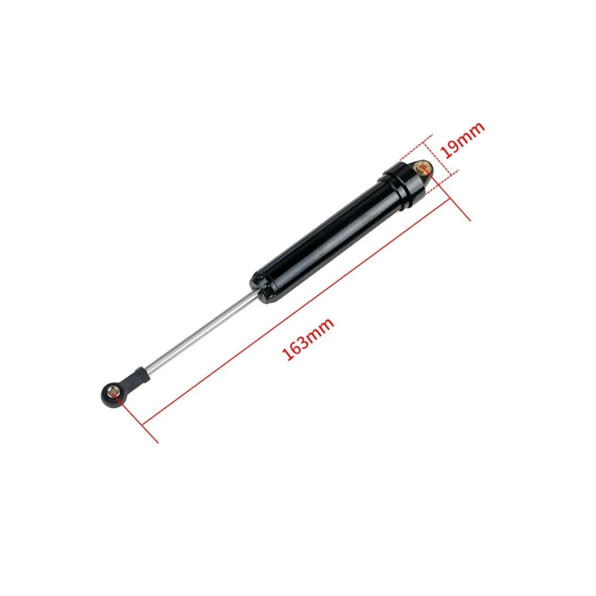 LCX Racing 1/7 RC Crawler Aluminum Front Rear Shock Absorber Damper 163mm Black for Traxxas UDR Upgrades Parts Accessories