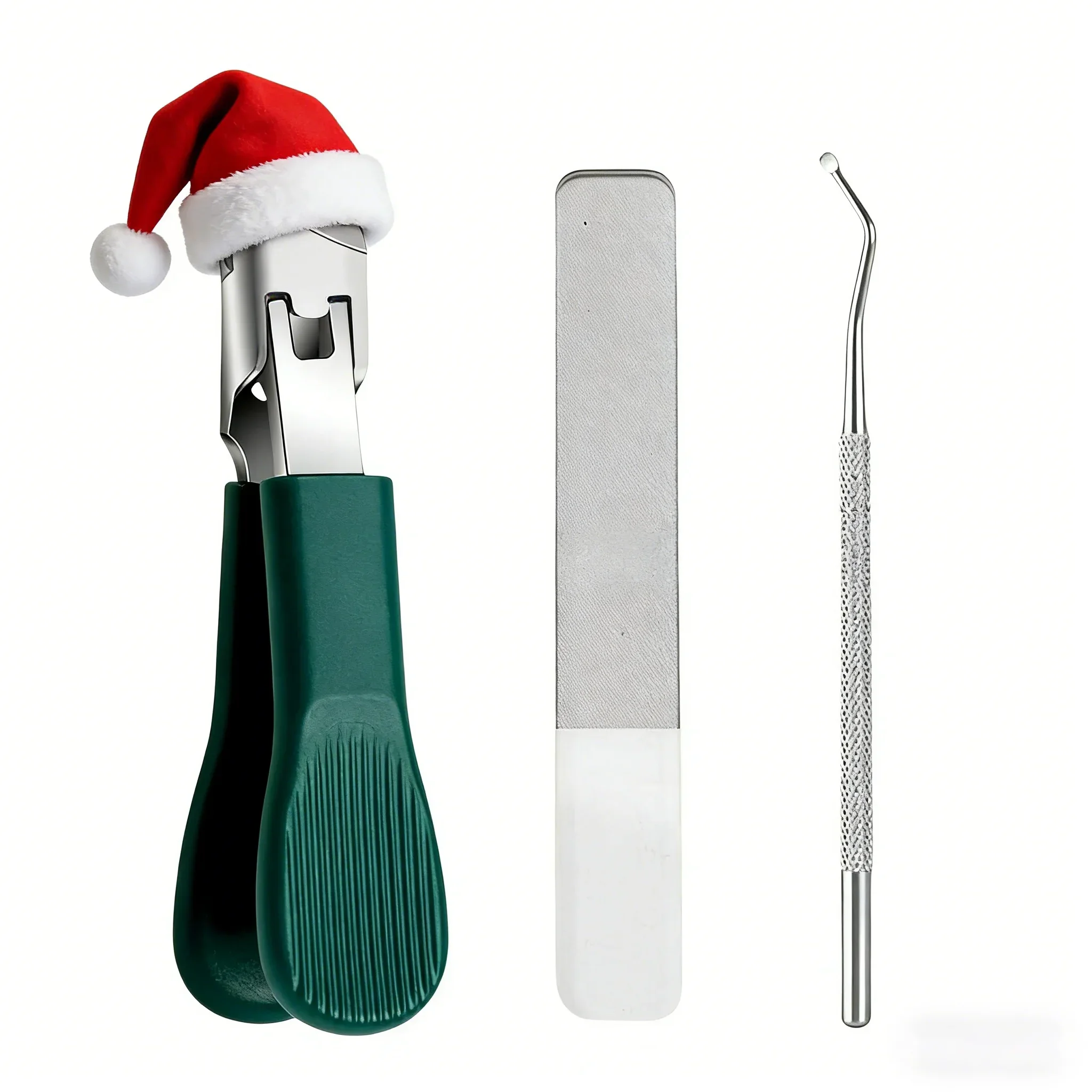 ตัดง่ายสำหรับเล็บหนา! ชุดกรรไกรตัดเล็บรูปปากนกอินทรีสีเขียว 3 ชิ้น: การยกเล็บที่งอกในอย่างอ่อนโยน + การตะไบที่เรียบเนียน