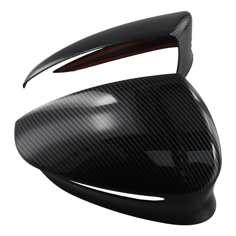 Car Side Door Mirror Cap Rearview Mirror Cover Trim Protective Carbon Fiber Look For BYD TANG