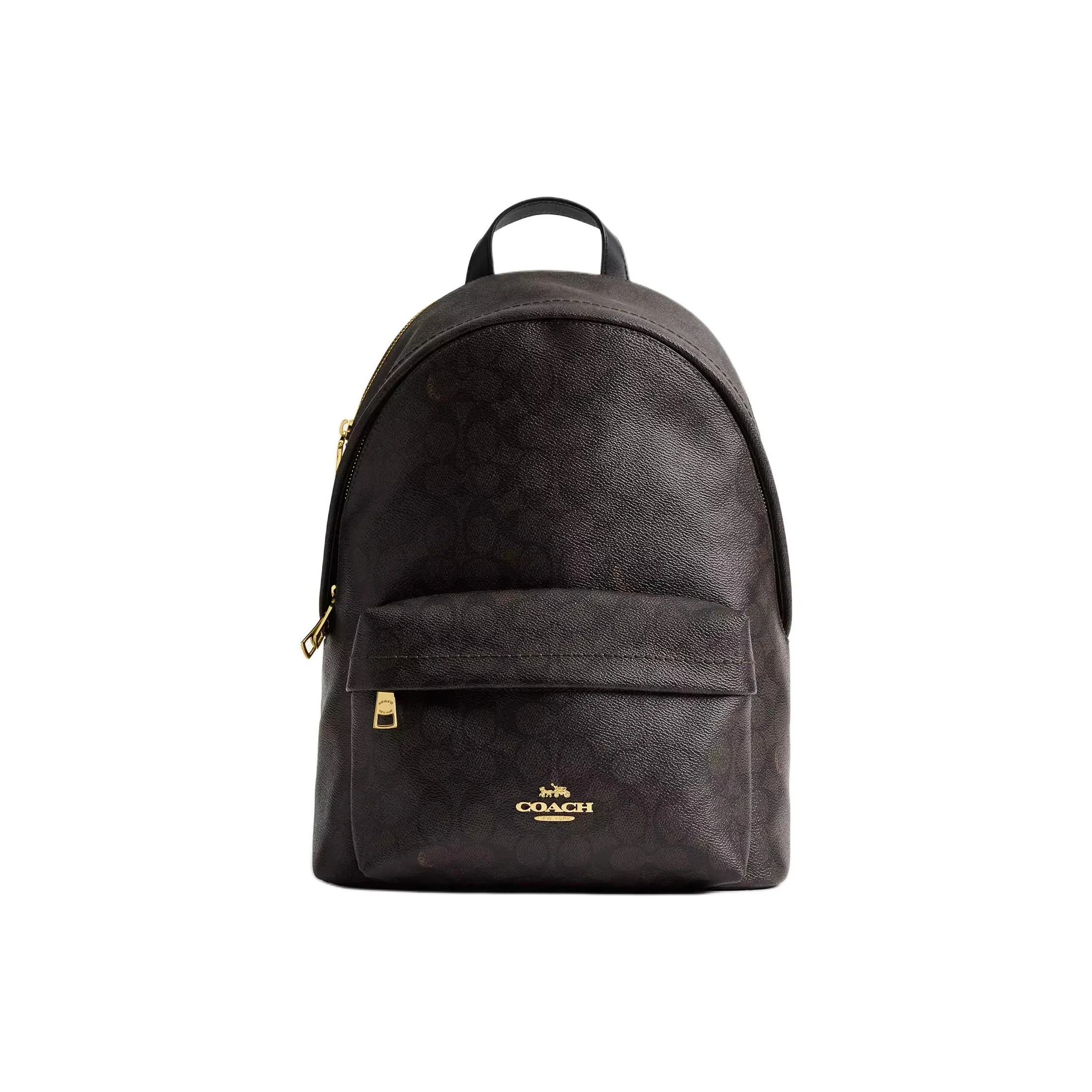 COACH Taylor Artificial Leather With Textile Backpack Large Women's Gold & Walnut Wood & Black CDW76-IMXAQ