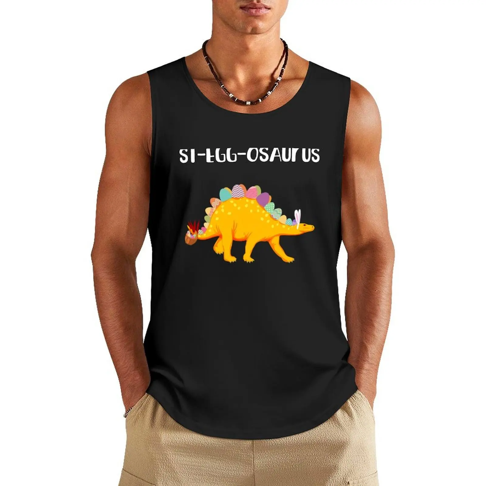

St-EGG-osaurus Dinosaur Easter T-shirt for Kids and Adults Tank Top Man summer clothes Bodybuilding shirt Fitness men clothing